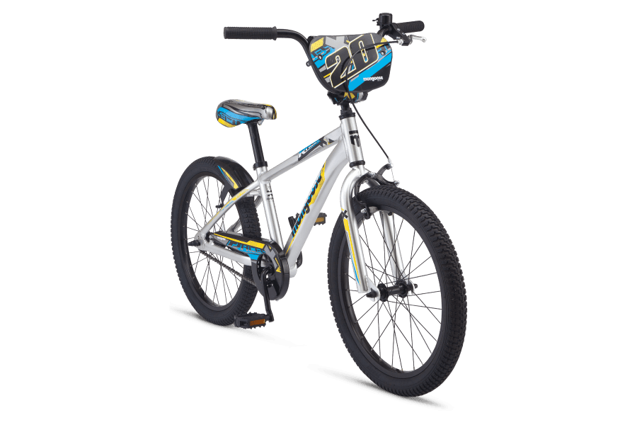 Mongoose Racer X 20" Kids Bikes - Silver - bikes.com.au