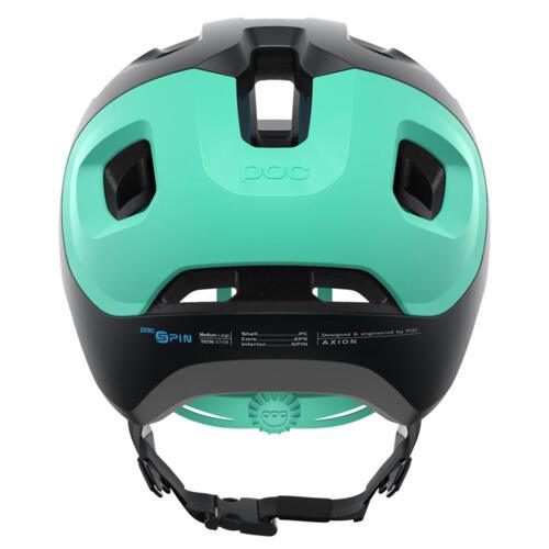POC Axion Spin Helmet - Uranium Black / Fluorite Green Matt - bikes.com.au