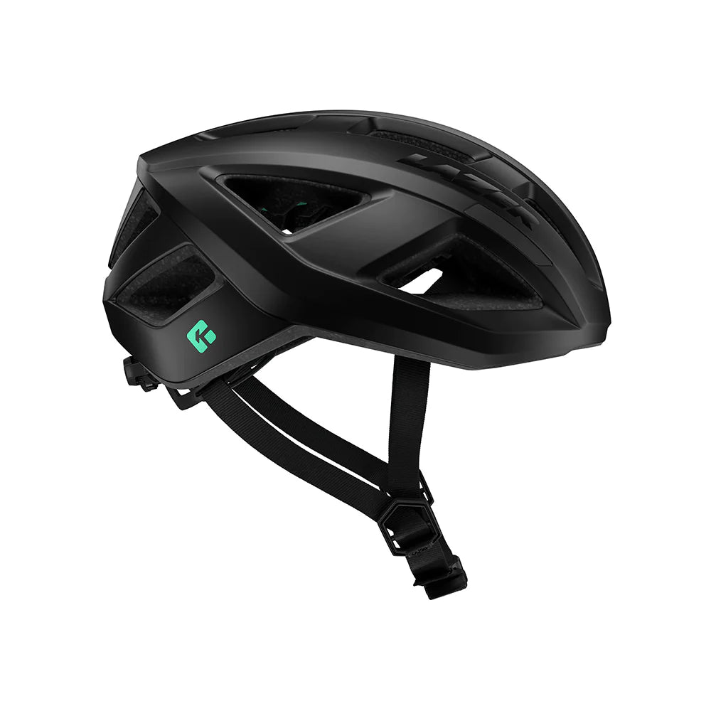 Matte black road bike top helmet
