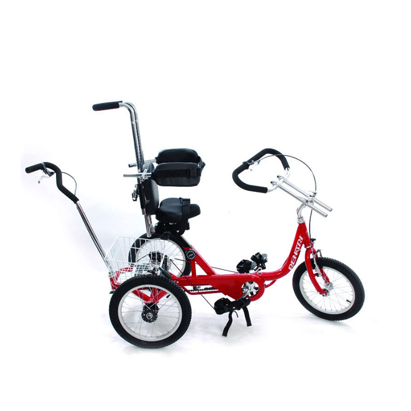Rehatri Foot Tricycle 16 Inch with Rear Steerer - Red - bikes.com.au