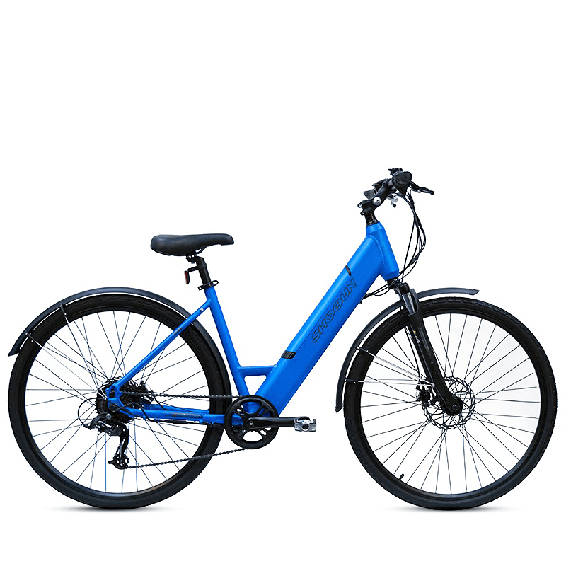 Shogun EB3 Step Through Electric Bike - Electric Blue - bikes.com.au