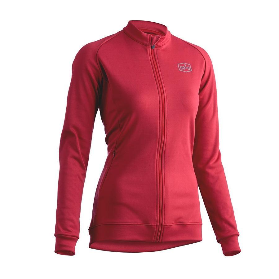 SOLO Red Womens Winter Long Sleeve Jersey - bikes.com.au