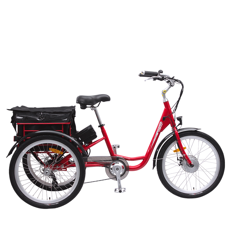 Tebco CARRIER Electric Trike - Red - bikes.com.au