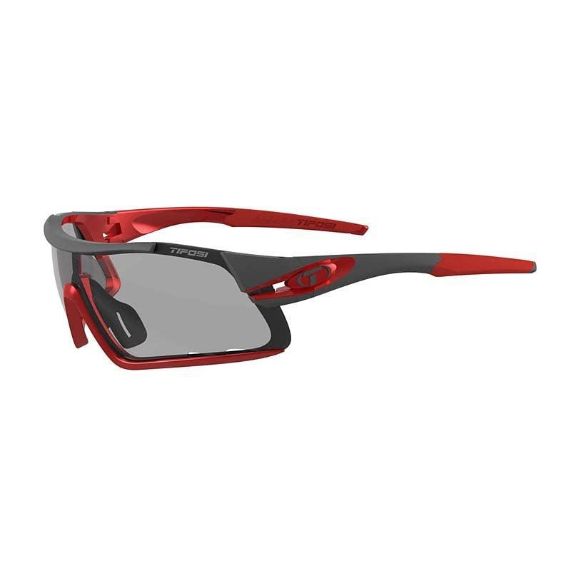 Tifosi Davos Race Red Cycling Sport Sunglasses - Smoke Fototec Lenses - bikes.com.au