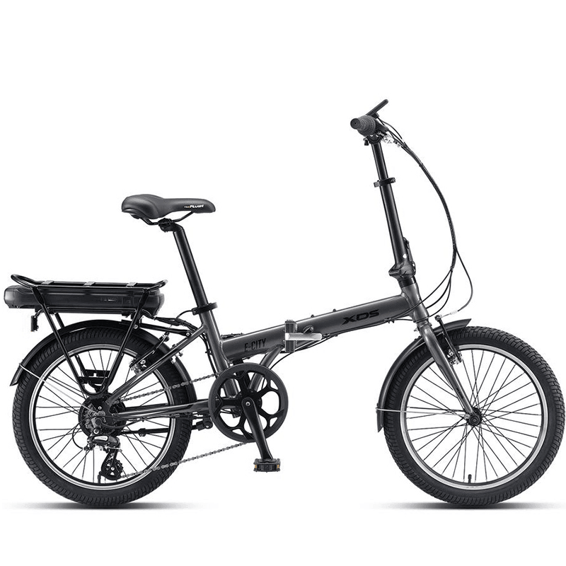 XDS E-city Hub-Drive 20" Folding Electric Bike - Grey - bikes.com.au